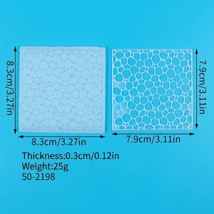 Macro view of ocean ripple silicone coaster mold with dimensions 8.3cm and 7.9cm