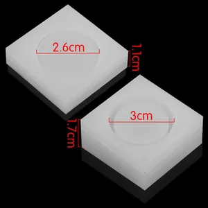 Dimensioni dettagliate degli stampi in silicone per portagioie rotondi fai da te in resina