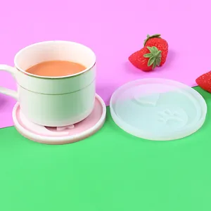 DIY cat paw and heart silicone coaster mold for resin art with finished coaster display
