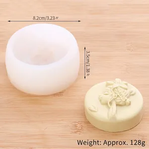 Round silicone mold dimensions for DIY flower girl relief soap and candle making