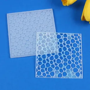 Ocean Water Ripple Silicone Mold Square Pebble Texture For Coaster Chocolate Fondant Cake Decoration Resin Craft Baking Tool