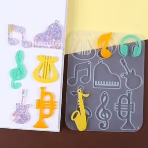 Stampo in silicone per strumenti musicali in resina come chitarra e piano per gioielli