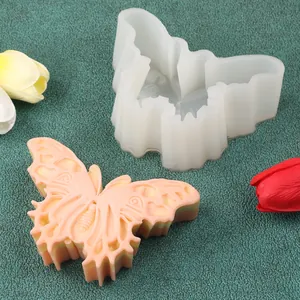 Molde de silicona de mariposa de alta calidad con una artesanía acabada en color melocotón