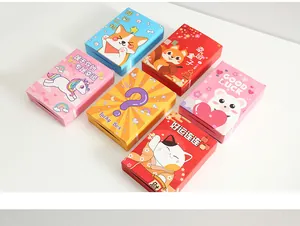 Close-up of creative blind box stationery sets with colorful cartoon designs.