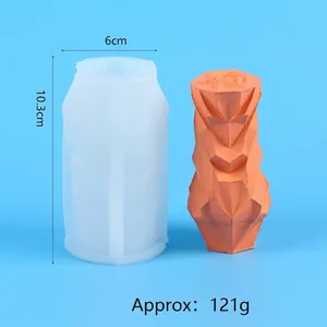 Geometrische Silikonform für Waben-Zylinderkerzen und Gips mit 10,3 cm Höhe