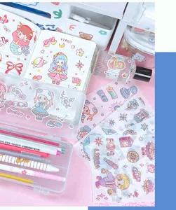 Detaillierte Nahaufnahme süßer Zeichentrick-Aufkleber für Scrapbooking und DIY-Deko