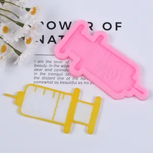 Silikonform in Spritzenform für kreative DIY Harz Schlüsselanhänger und Aroma Gips