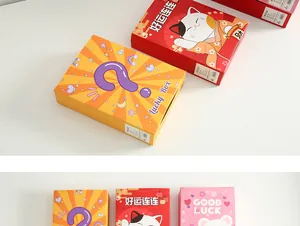 Detail view of colorful Lucky Box and Good Luck creative stationery gift boxes for kids