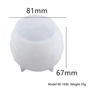 Detaillierte kugelförmige Silikonform für DIY-Kerzenhalter mit 81mm Breite und 67mm Höhe