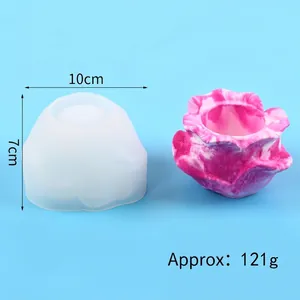 Rose flower shaped silicone mold for DIY resin and aromatherapy candles, 10x7cm size