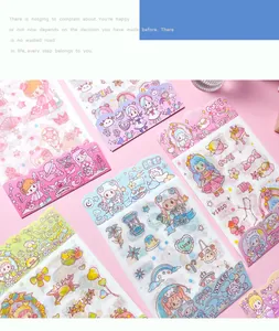 Detailansicht süßer Cartoon-Sternzeichen-Aufkleber für DIY-Scrapbooking und Tagebücher