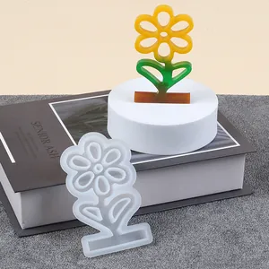 Detail of flower-shaped silicone mold for DIY resin crafts and ornaments