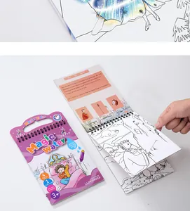 Detailed macro shot of the magic water painting book showing the creative drawing pages