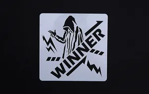 Creatieve holle DIY graffiti schildersjabloon met figuur met capuchon en winner thema