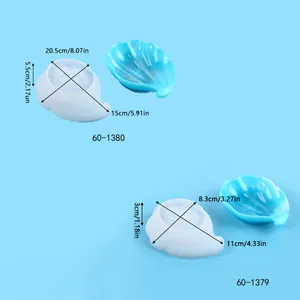 Two sizes of shell-shaped silicone molds for DIY resin trays and candle holders