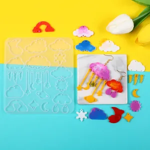 Stampo in silicone fai-da-te per orecchini a forma di nuvola e stella per resina
