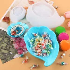 DIY Shell Rose Flower Silicone Mold For Resin Casting Tray Fruit Dish Candle Holder Jewelry Storage Trinket Plate Maker
