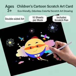 Kit artistico antigraffio arcobaleno fai-da-te per bambini con temi spaziali e strumento