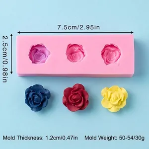 Vue détaillée d'un moule en silicone rose montrant les dimensions et le poids.