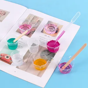 Kit de mezcla de resina DIY con vasos medidores graduados, pipetas y palitos