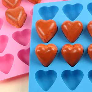 10-cavity heart shaped silicone mold for ice cubes and homemade chocolates diy tray