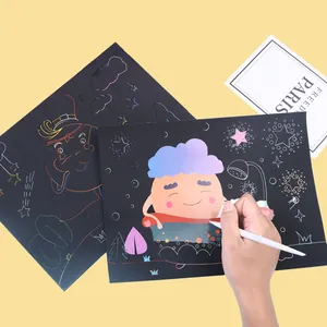 Set di carta da grattare colorata fai-da-te per bambini, giocattolo creativo educativo
