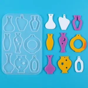 Stampo in silicone per orecchini in resina fai da te con vari ciondoli a vaso