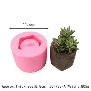 Moule hexagonal en silicone pour pots de succulentes DIY avec dimensions