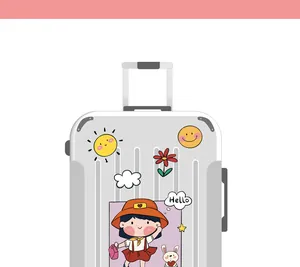 Cute cartoon PVC waterproof stickers for suitcases and laptops with cute character designs