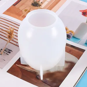 Molde de silicona blanca en forma de huevo para luces nocturnas de resina DIY