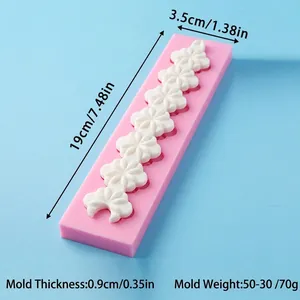 Dimensiones detalladas del molde de silicona de flor de cerezo para la repostería.