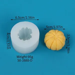 Dimensioni dettagliate dello stampo in silicone a zucca 3D per dolci e candele fai da te