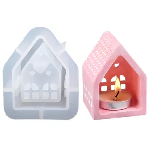 Molde de silicona casa para candelabros de aromaterapia DIY y manualidades de yeso