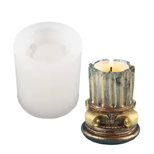 Molde de silicona de columna romana vintage para velas de aromaterapia y yeso DIY
