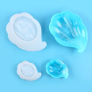 Shell-shaped silicone molds for DIY resin trays and scented candles, macro detail view