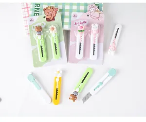Lot de mini cutters mignons en forme de dessin animé pour papeterie et boîtes