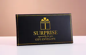 Elegant black surprise gift envelope with gold foil especially for you lettering.