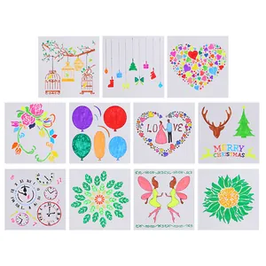 DIY Hollow Drawing Stencil Template Reusable Plastic Floral Geometric Patterns For Scrapbook Album Painting Art Craft Tool