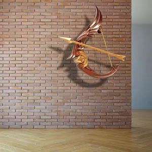 Decorazione murale in resina a forma di arco e freccia in stile europeo color bronzo