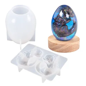 Juego completo de moldes de resina para huevos de dragón con huevo luminoso acabado