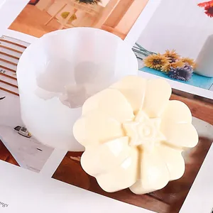 Detailed view of the sunflower silicone mold and finished handmade flower soap for DIY crafts
