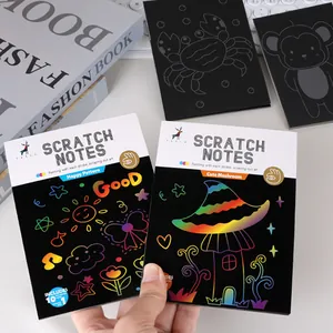 Colorful rainbow scratch art notes pad for kids DIY drawing and creative doodling