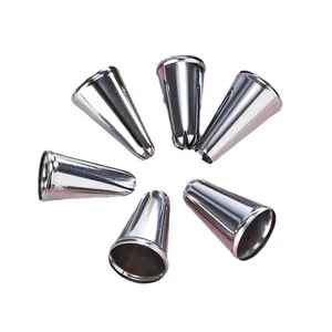 Six professional grade stainless steel piping tips for cake decorating and baking DIY