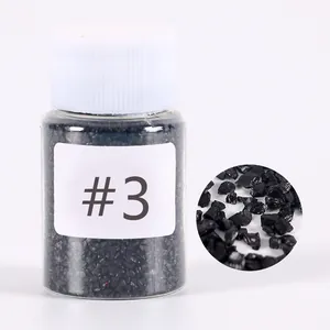Black crushed glass stones for DIY resin crafts in clear bottle variant number 3