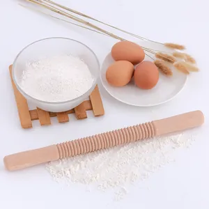 Mattarello Professionale in Legno a Spirale Rullo per Pasta per Cottura Pizza Biscotti Strumento da Cucina in Legno Antiaderente
