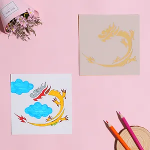 Detailed view of DIY hollow dragon stencil for creative painting and scrapbooking