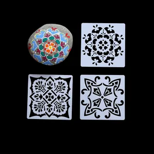 Mandala painting stencils set for DIY art projects on stones, walls and furniture decoration
