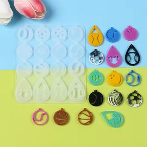 Stampo in silicone per orecchini con motivi a palla sportiva per artigianato in resina