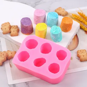 DIY Marshmallow Shaped Silicone Mold For Squishy Toy Making Handmade Craft Flexible Pink Cylinder Mold For Clay Chocolate