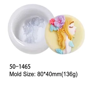 Silicone mold for DIY crafts with a finished floral girl cameo soap detail